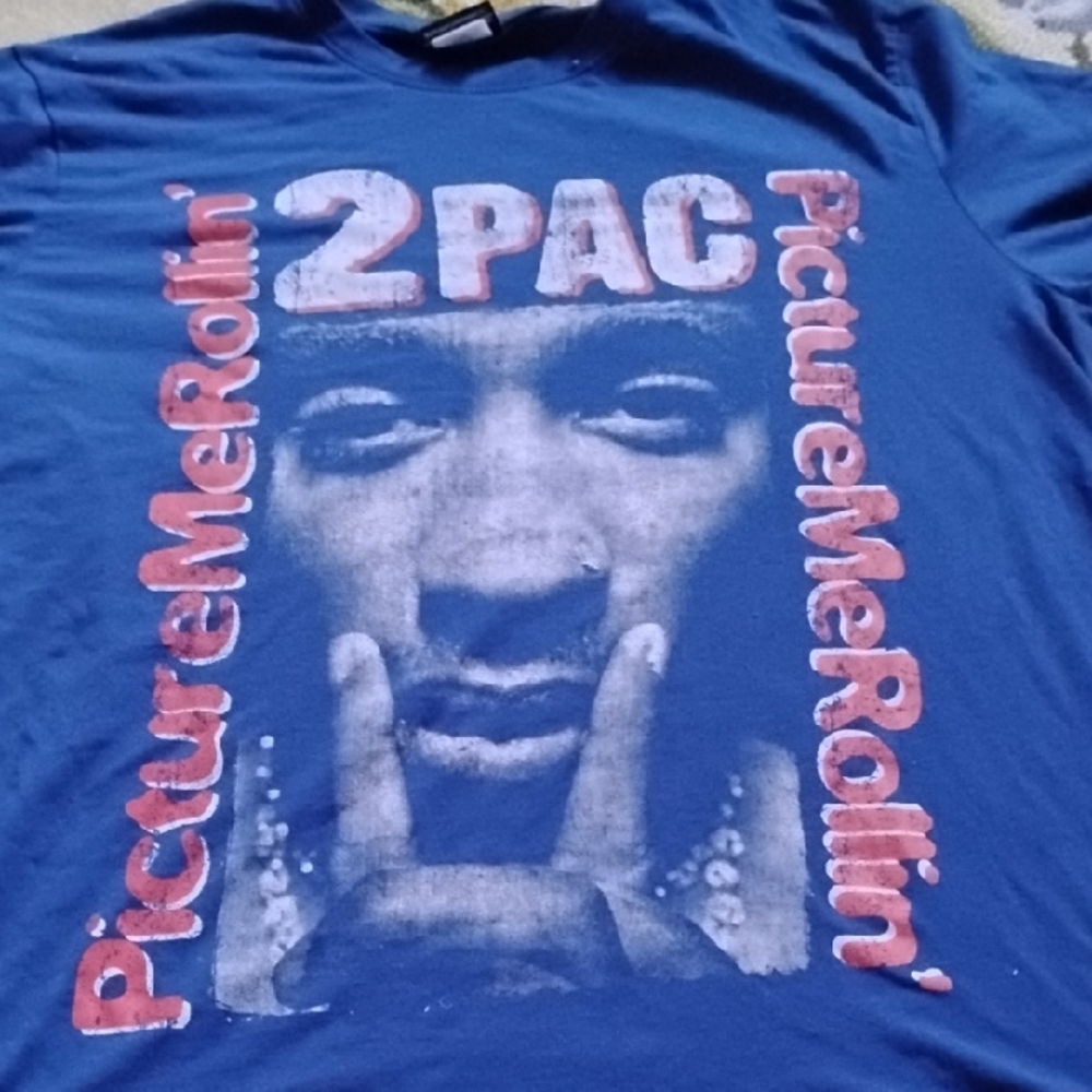 2PAC Blue Graphic Tee